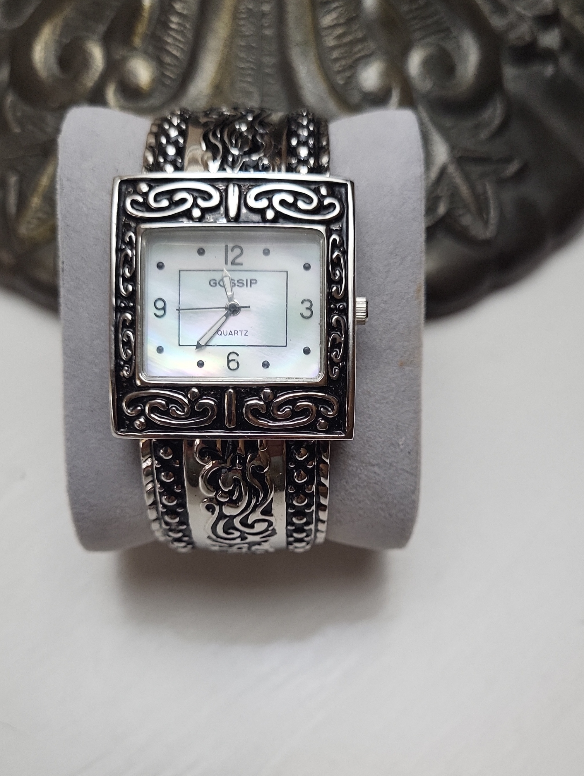 Gossip Silver Ornate MotherOfPearl Dial Bracelet Watch